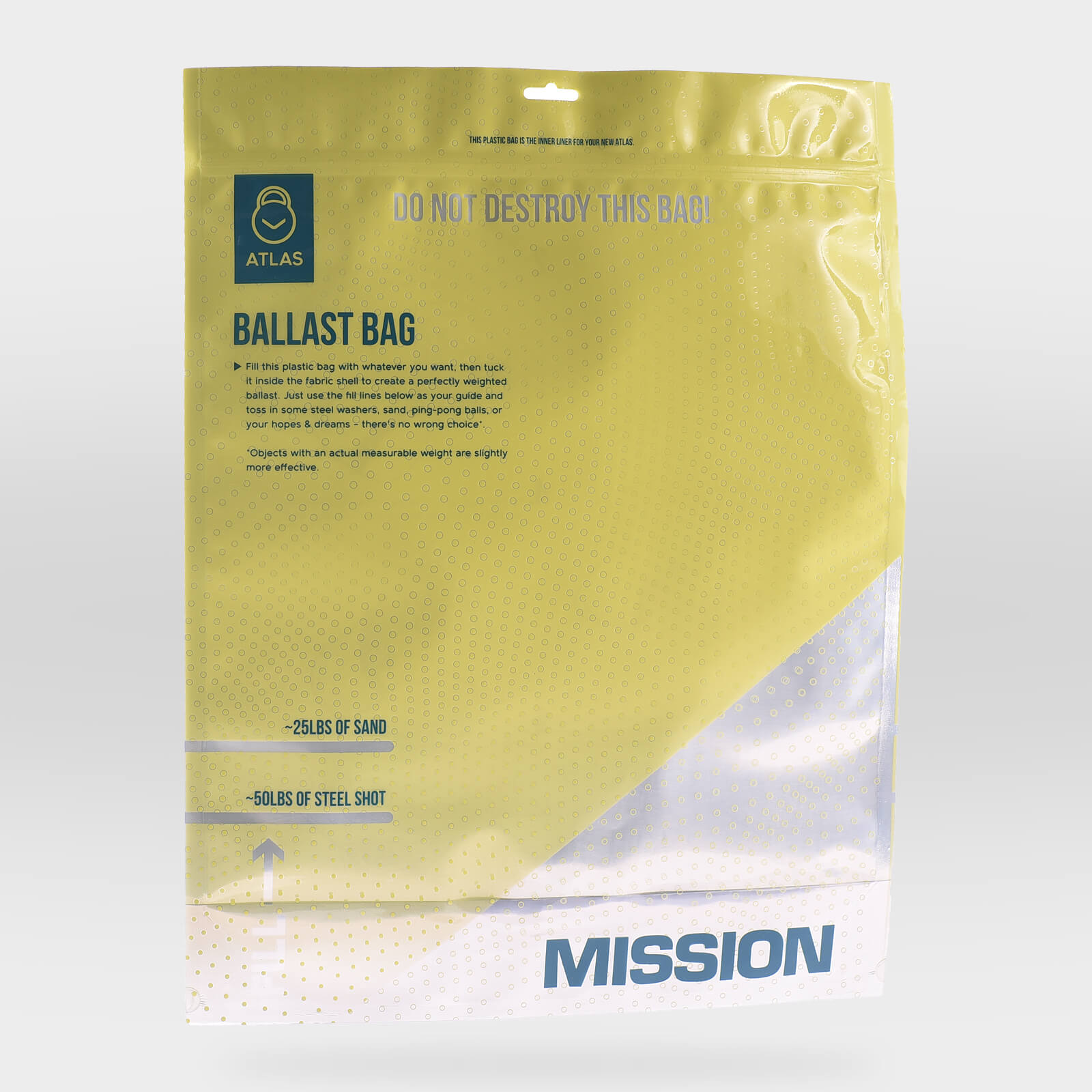Packing for atlas ballast bag