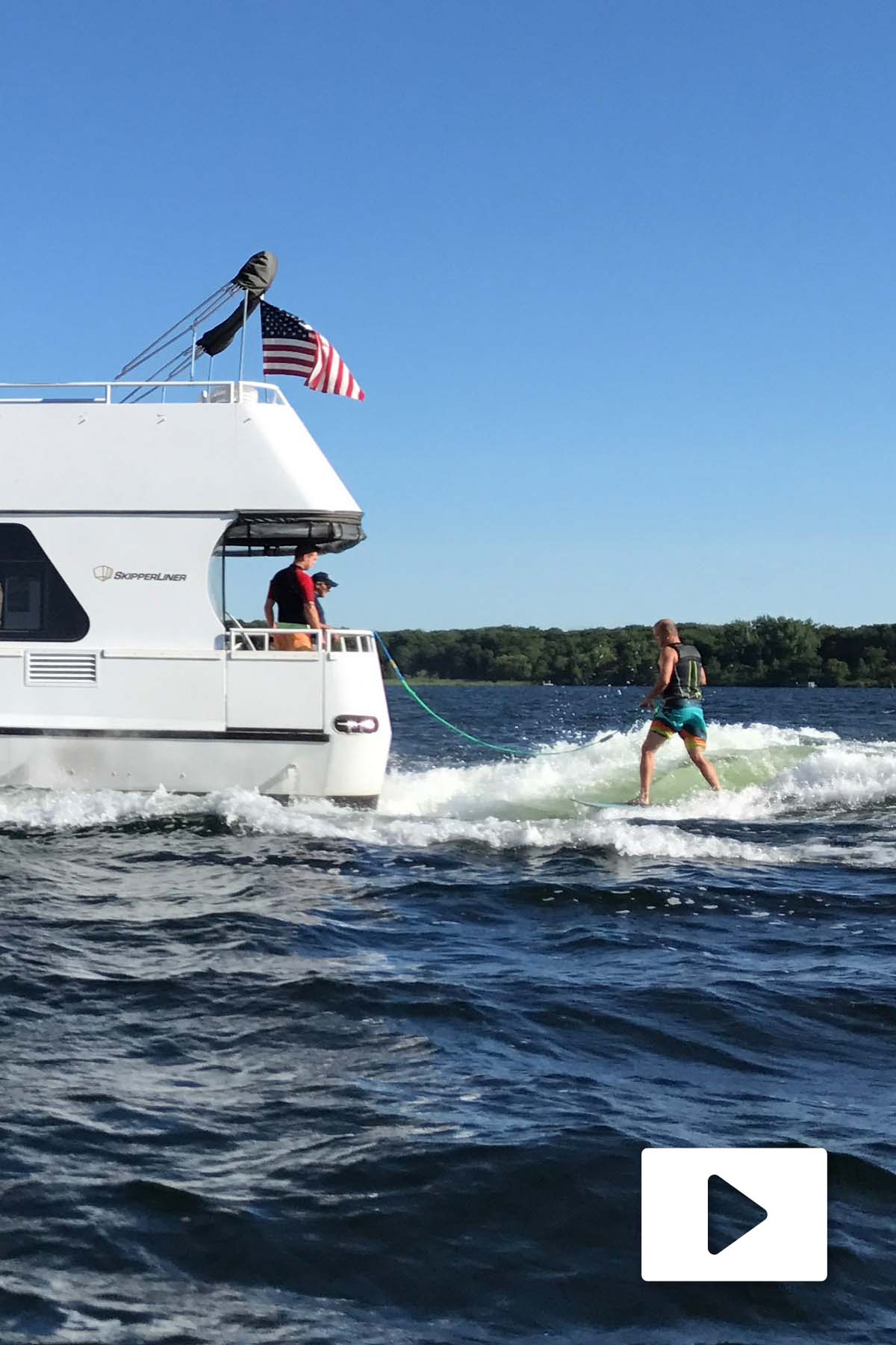 Wakesurfing A 70' Charter Yacht with the MISSION DELTA 2.0