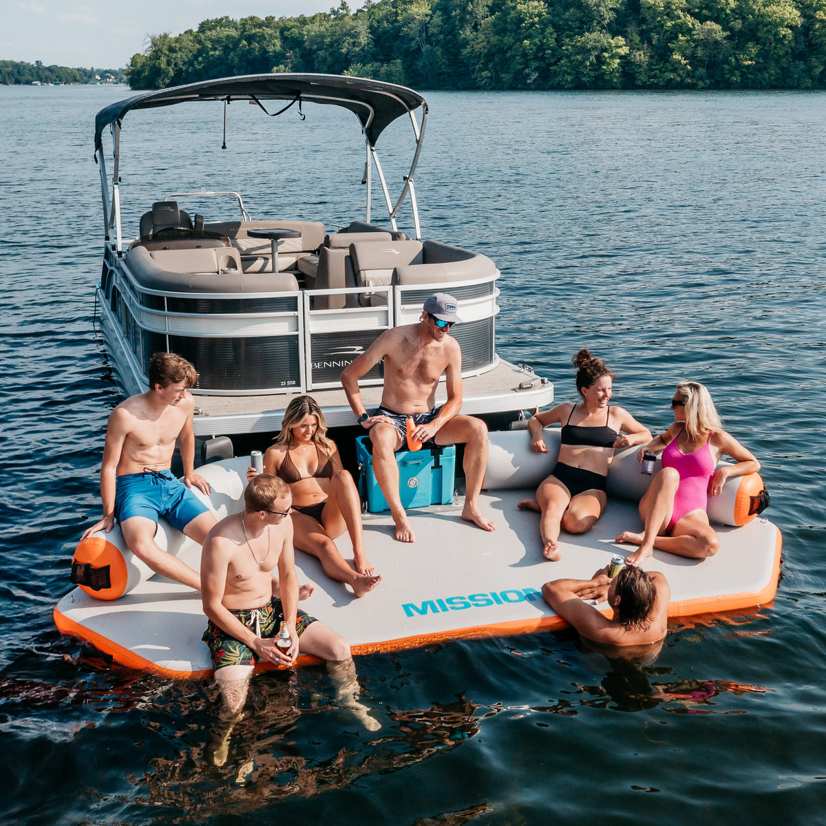 REEF DECK | Inflatable Swim Platform & Lounger | Connects to Pontoon ...