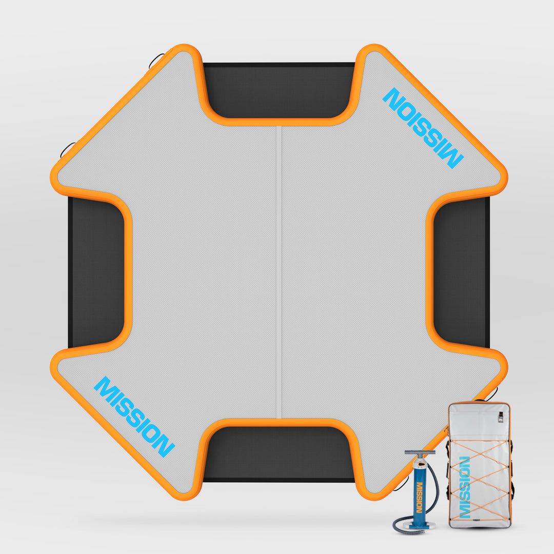 REEF PLAY | Large Inflatable Water Mat | Easy-Up Mesh on Every Side