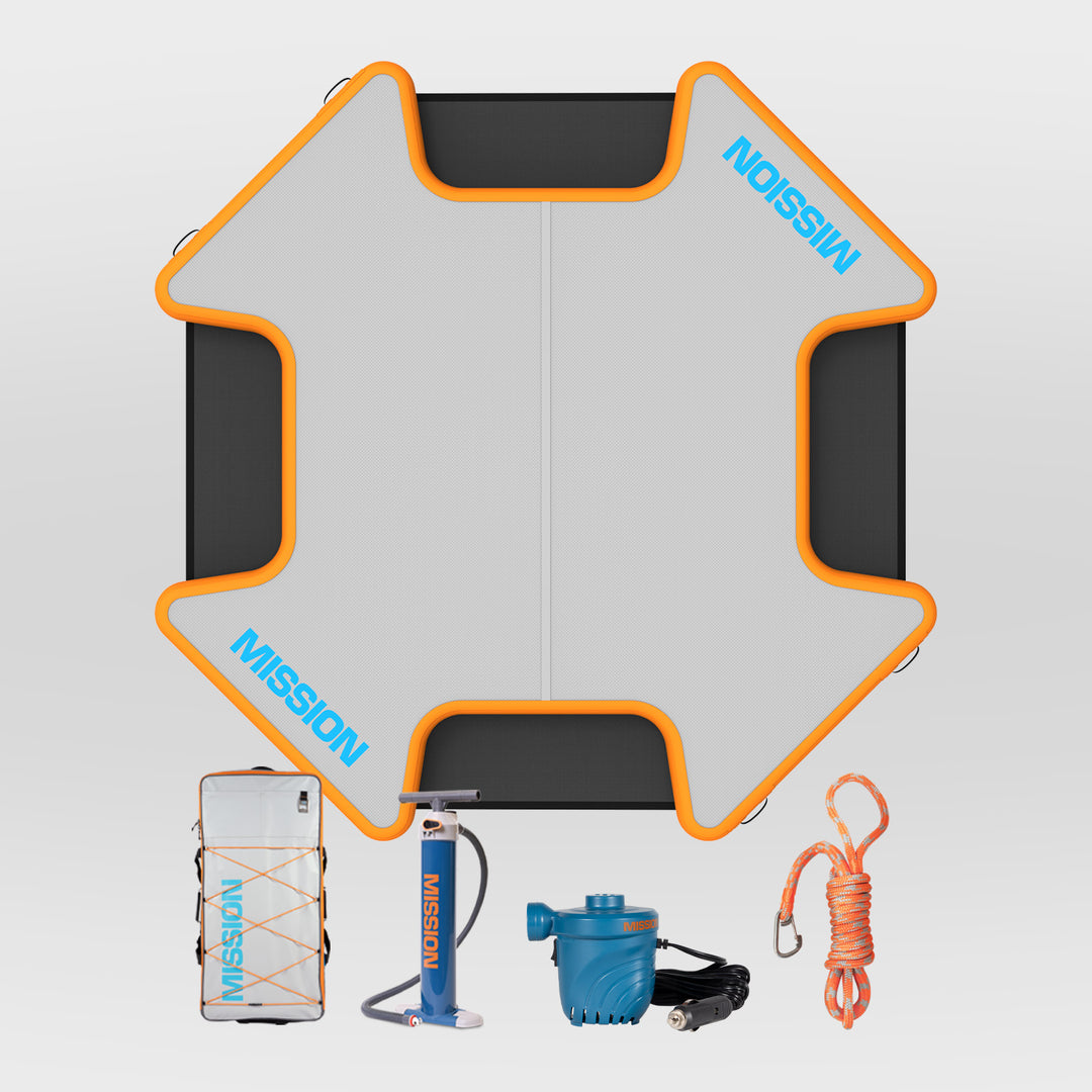 REEF PLAY | Large Inflatable Water Mat | Easy-Up Mesh on Every Side