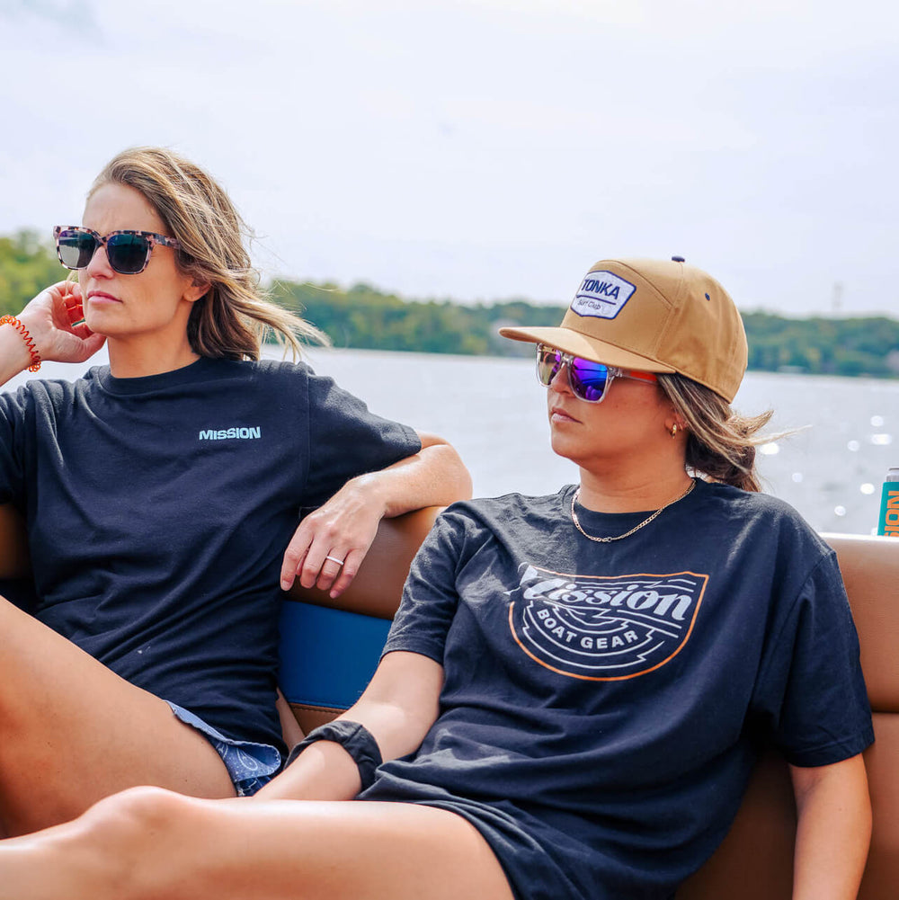 person wearing boat gear deco shirt