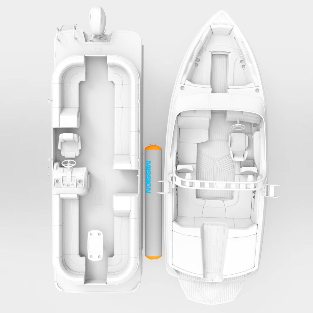 mockup of titan fender between boats